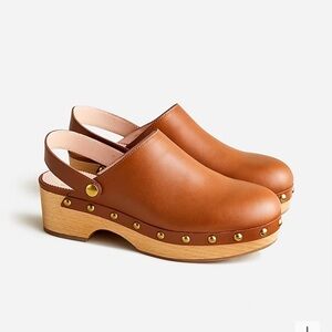 J. Crew Convertible Brown Leather Clogs